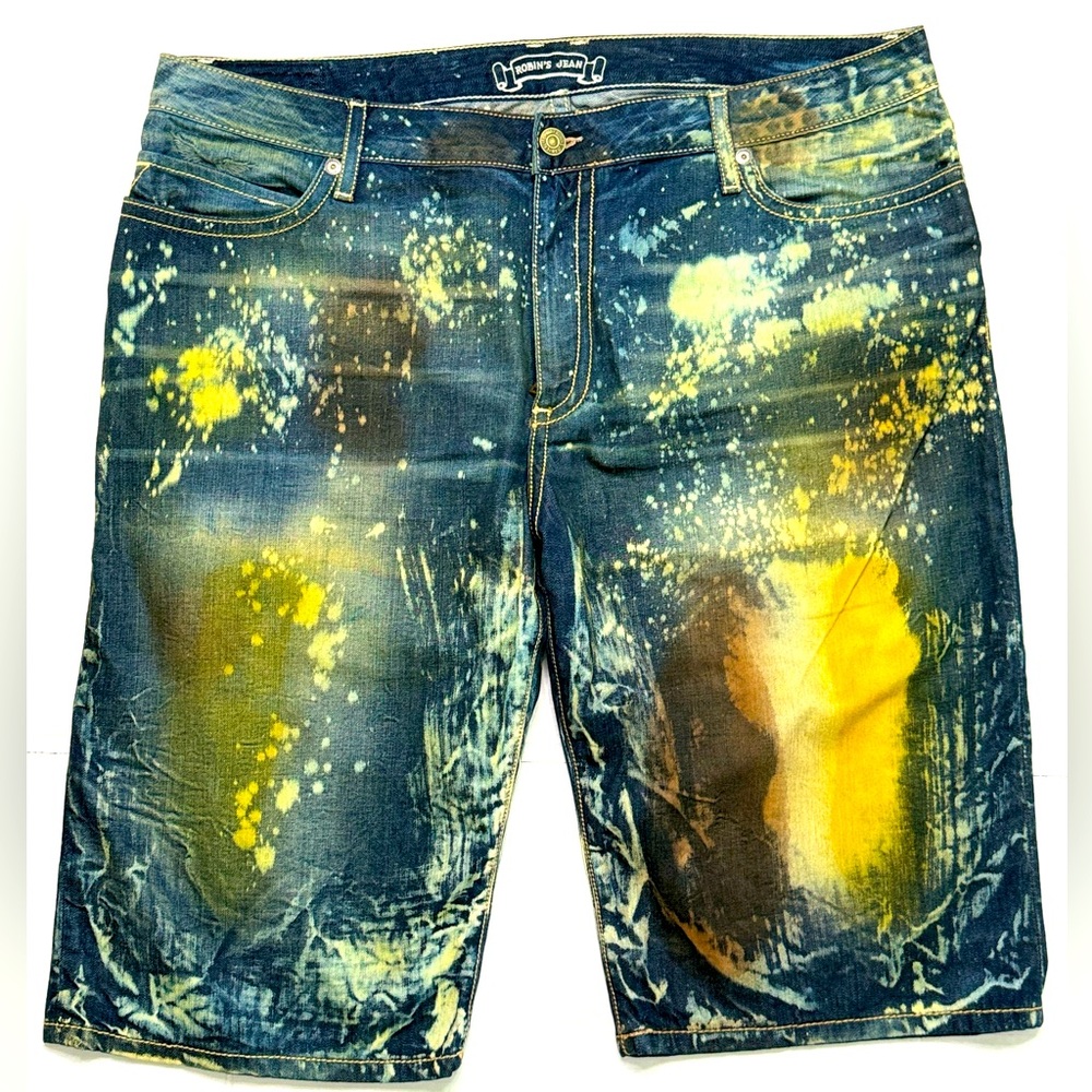 New Men's ROBIN'S JEAN sz 44 Long Flaps Denim Short